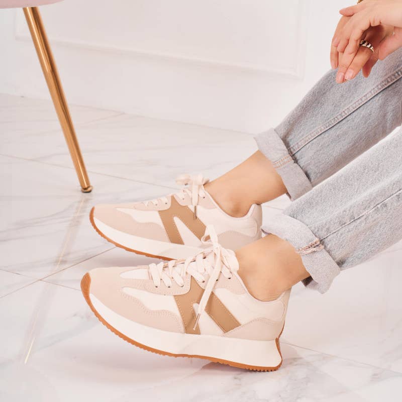 CHUNKY WHITE TRAINER WITH LEOPARD