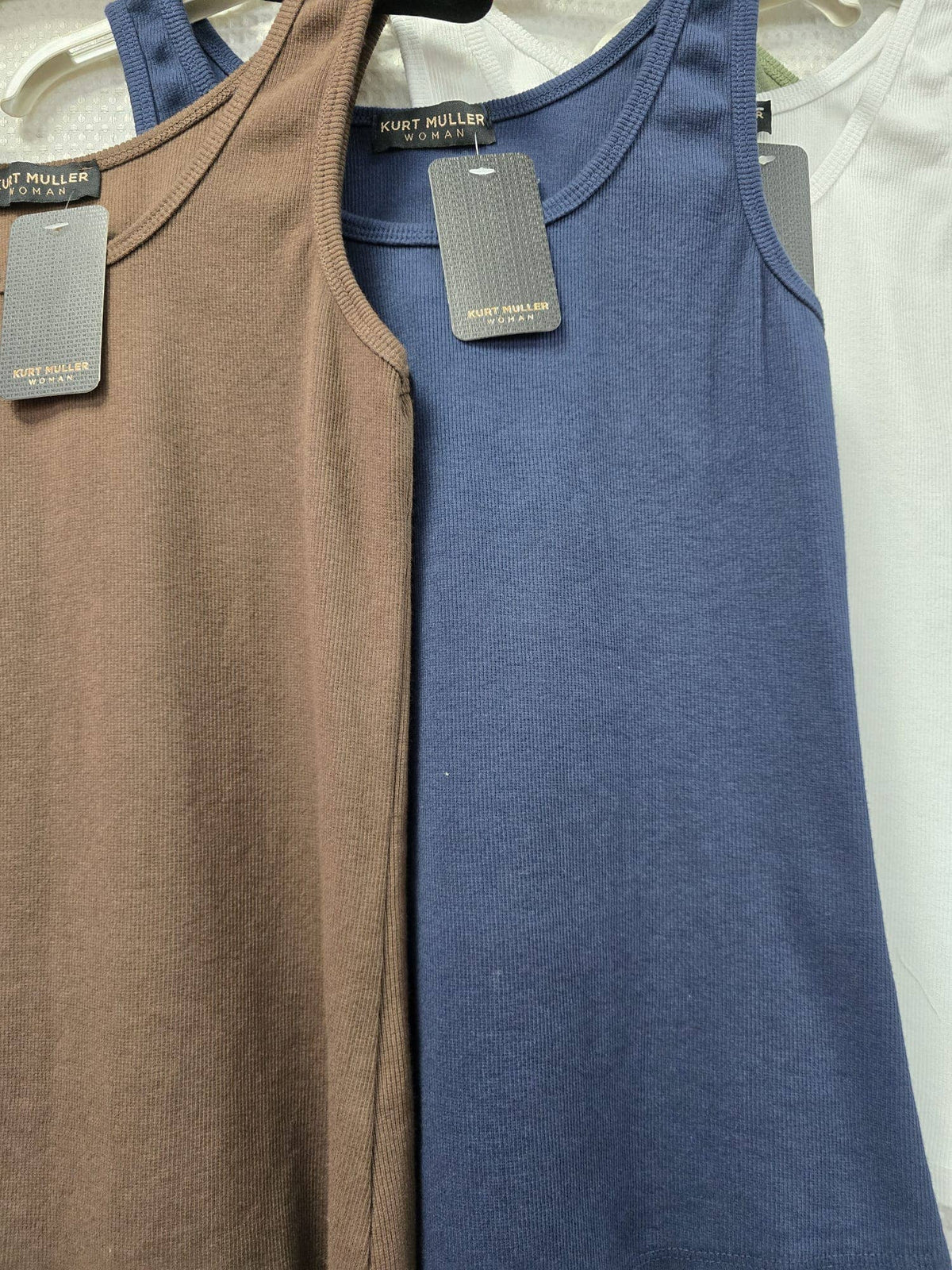 Cotton Ribbed Vest: Beige