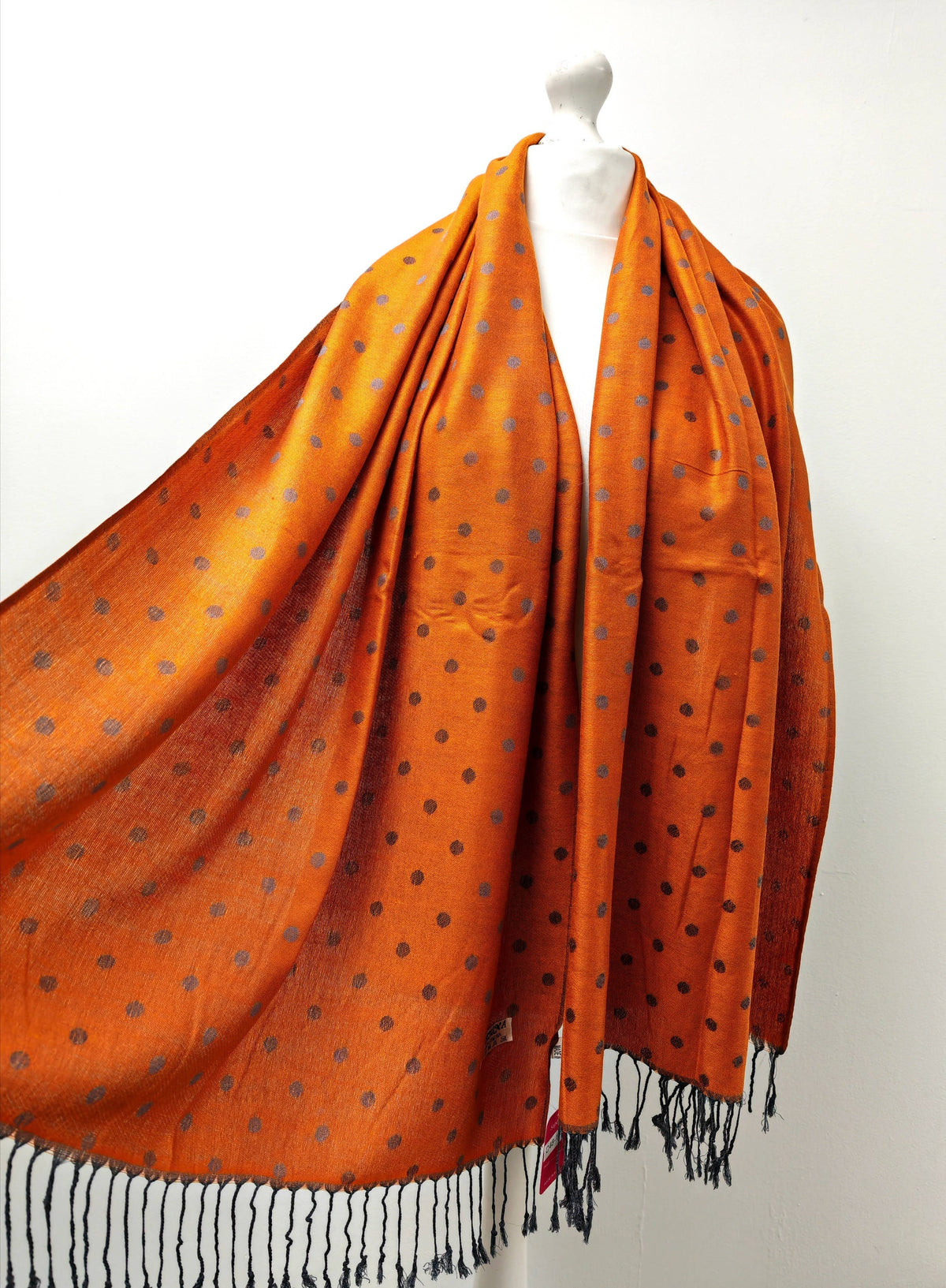 Super Soft Reversible Pashmina scarf /Shawl - C48-1 Dots: L.pink