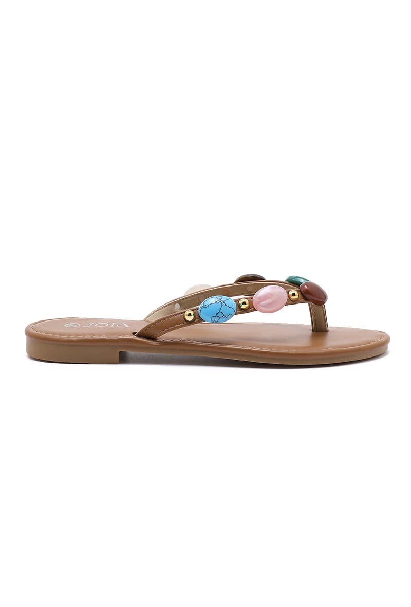 Multicolored beaded slide SS-290: Camel