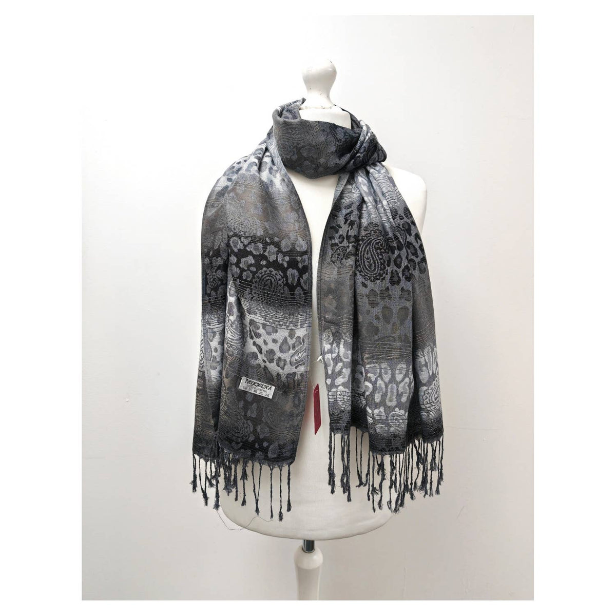 Super Soft Reversible Pashmina C48-2 Leopard: Orange-taupe