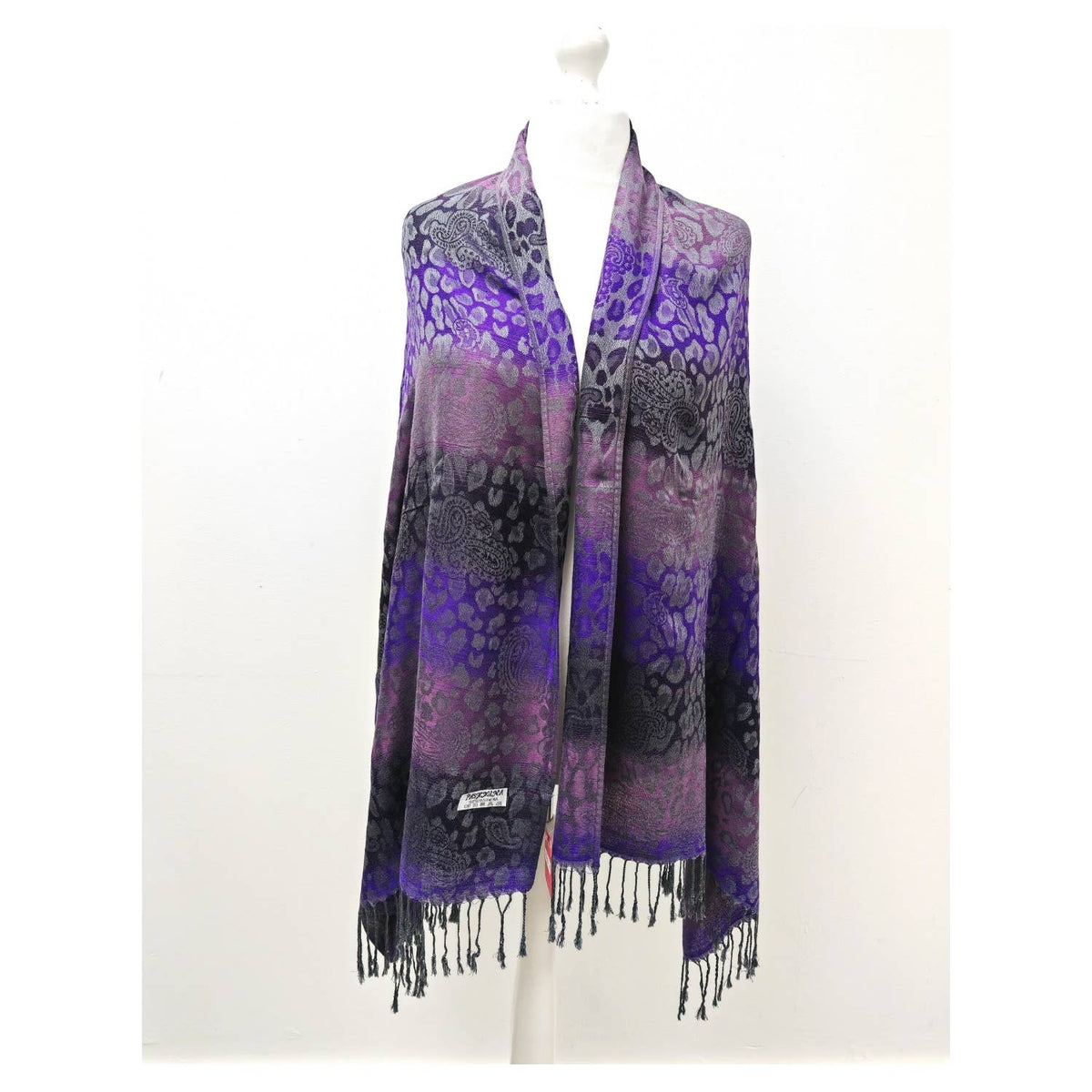 Super Soft Reversible Pashmina C48-2 Leopard: Orange-taupe