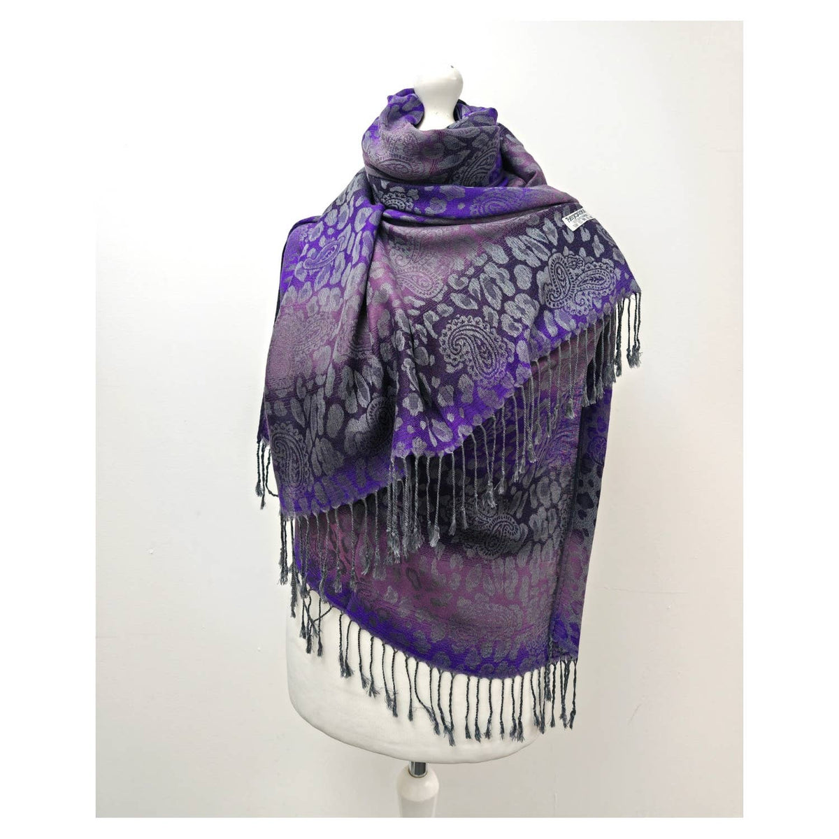 Super Soft Reversible Pashmina C48-2 Leopard: Orange-taupe