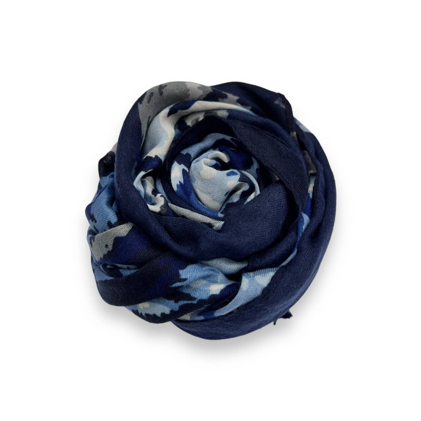 Navy Flower Print Scarf