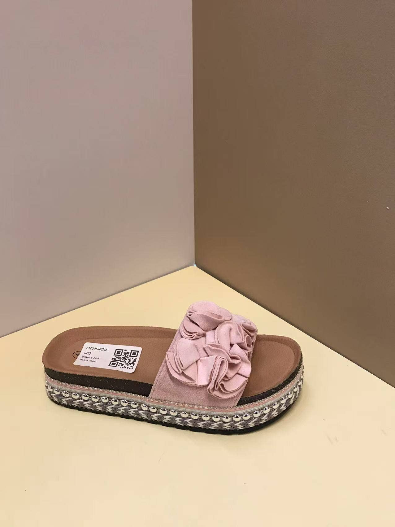 SM005 Women's Slip-On Open Toe Espadrille Slide : White