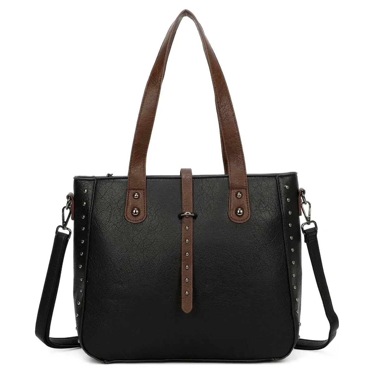 Superbia Medium Size Two-Toned Studs Details Tote Bag-9316: Teal