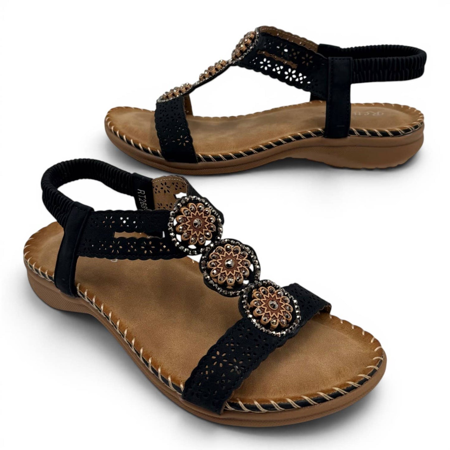 Women's Cutout Bohemian Flat Sandals RT268-5: White