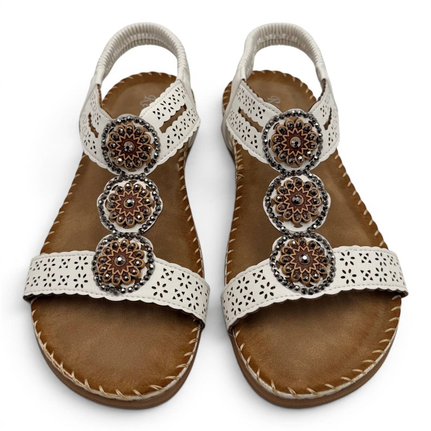 Women's Cutout Bohemian Flat Sandals RT268-5: White