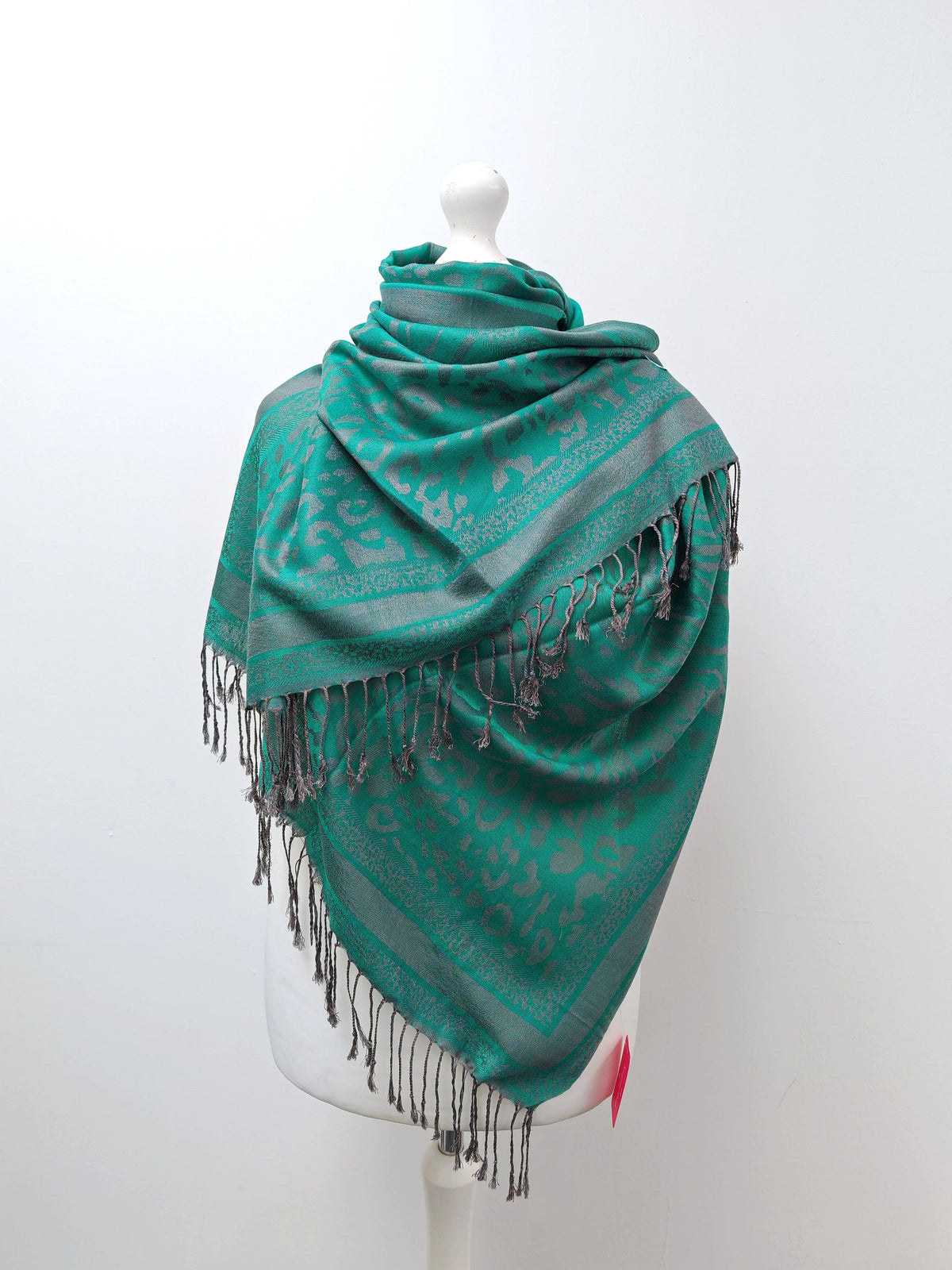 Super Soft Pashmina Scarf Shawl Wrap-2503 Animal Print: Duck egg