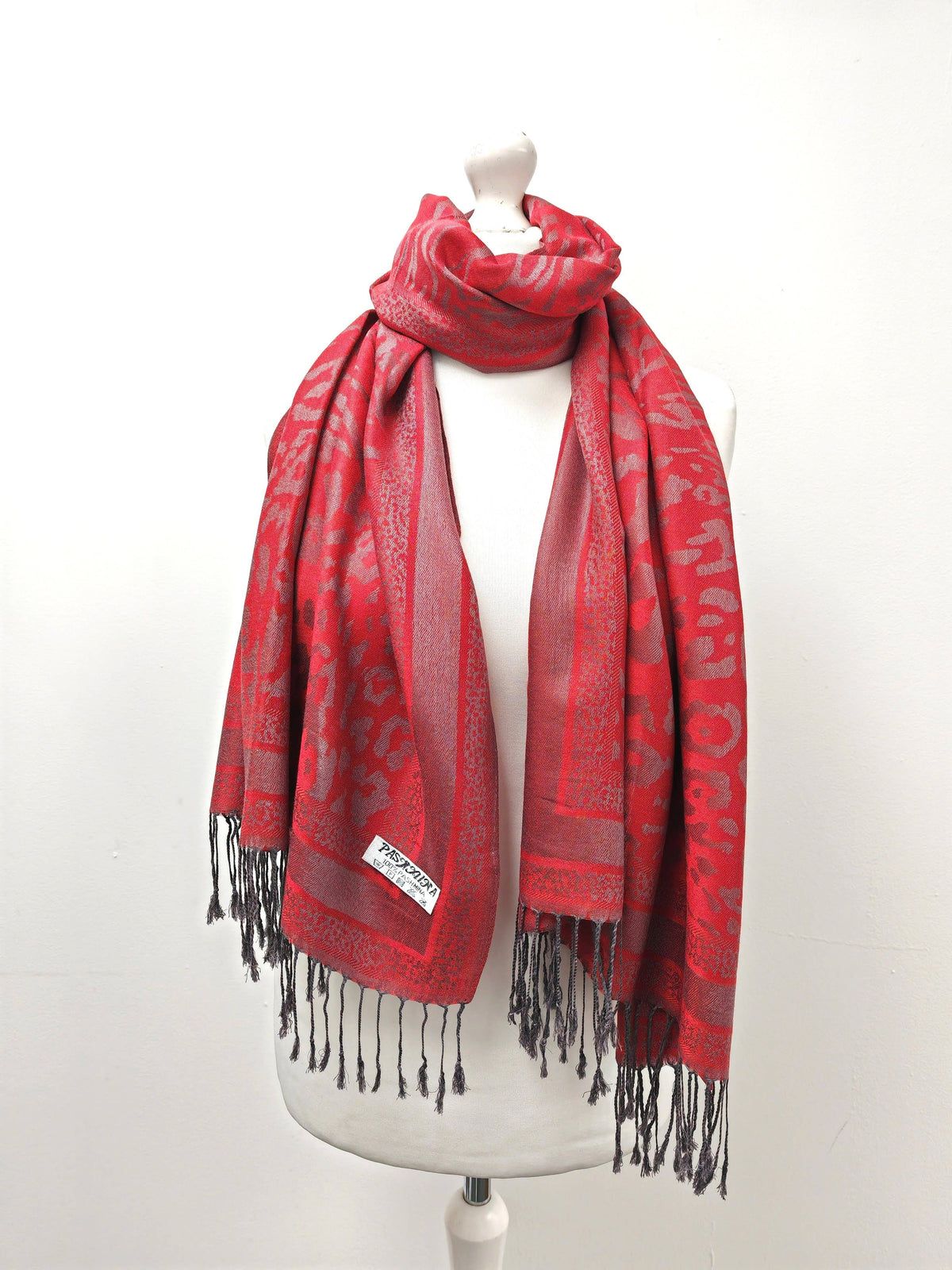 Super Soft Pashmina Scarf Shawl Wrap-2503 Animal Print: Duck egg