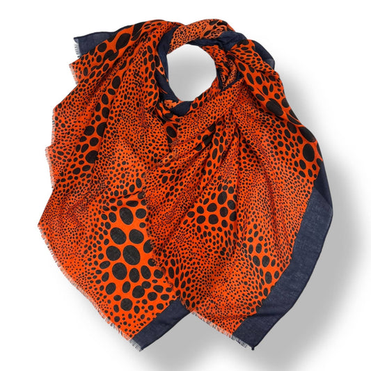 Leopard dots print scarf : Orange