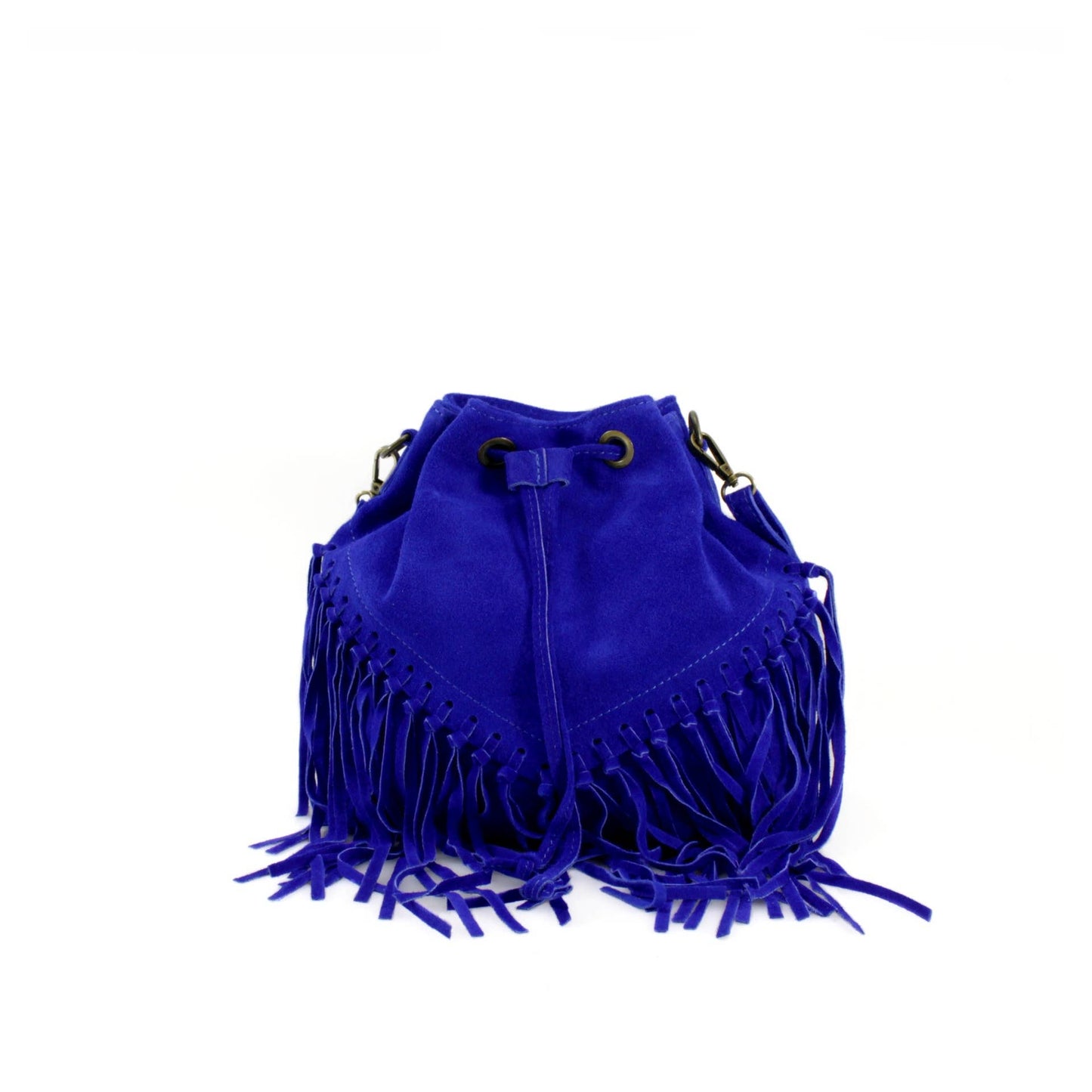 VPFR19 Real Itanlian Suede Bucket Bag: KHAKI