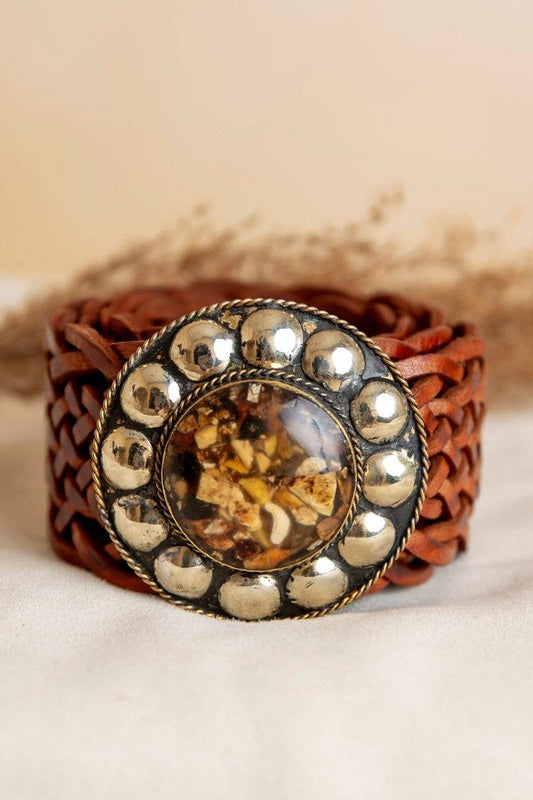 BROWN LEATHER BELT SATU WIDE