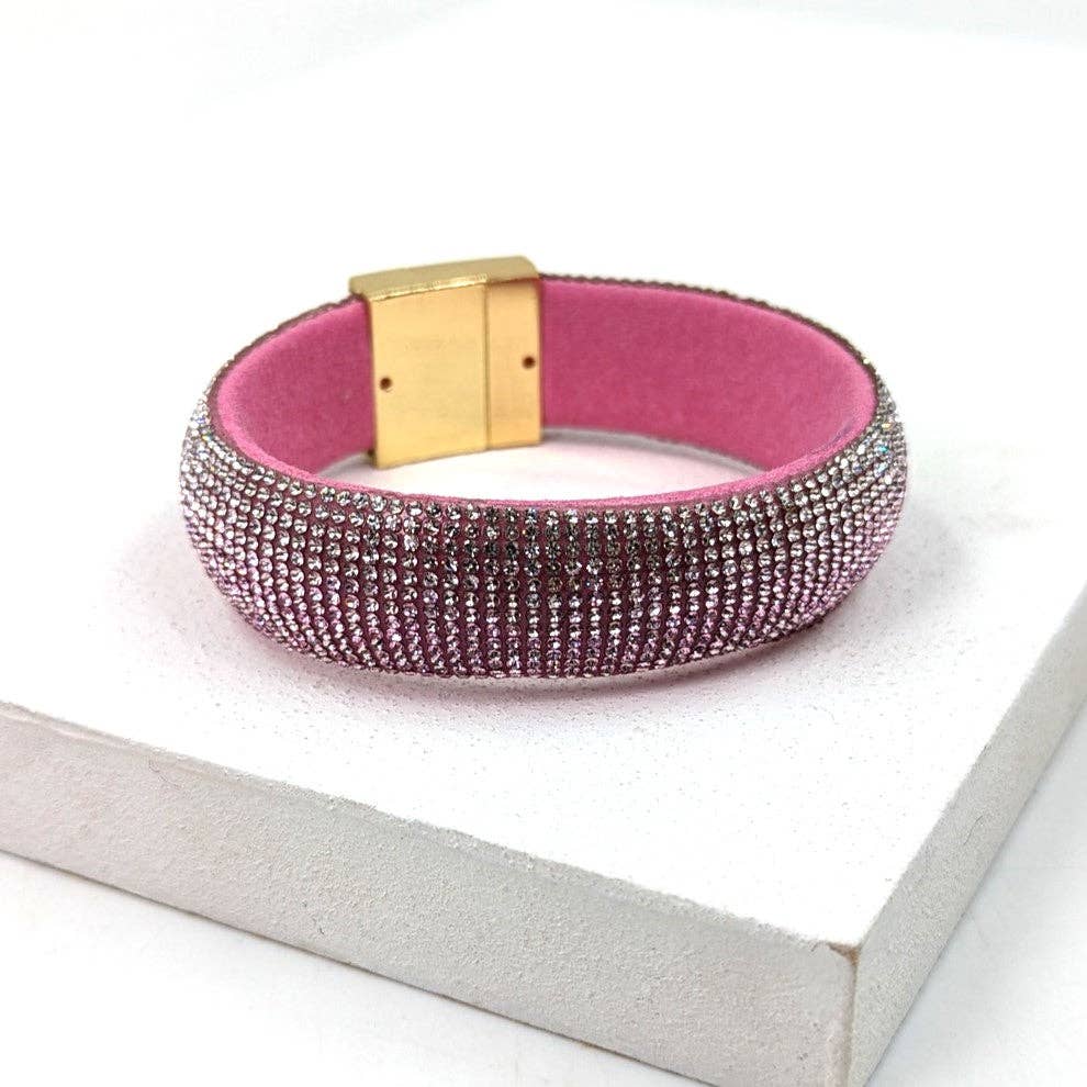Ombre effect crystal bangle: PNK