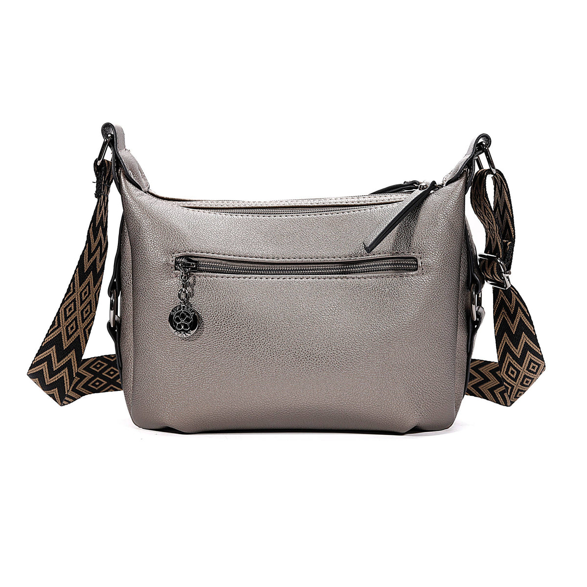 Superbia Soft Double Zipper Shoulder Bag Hobo Bag-9149: Bronze