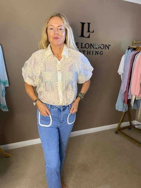 CREAM EMBROIDERED SHIRT