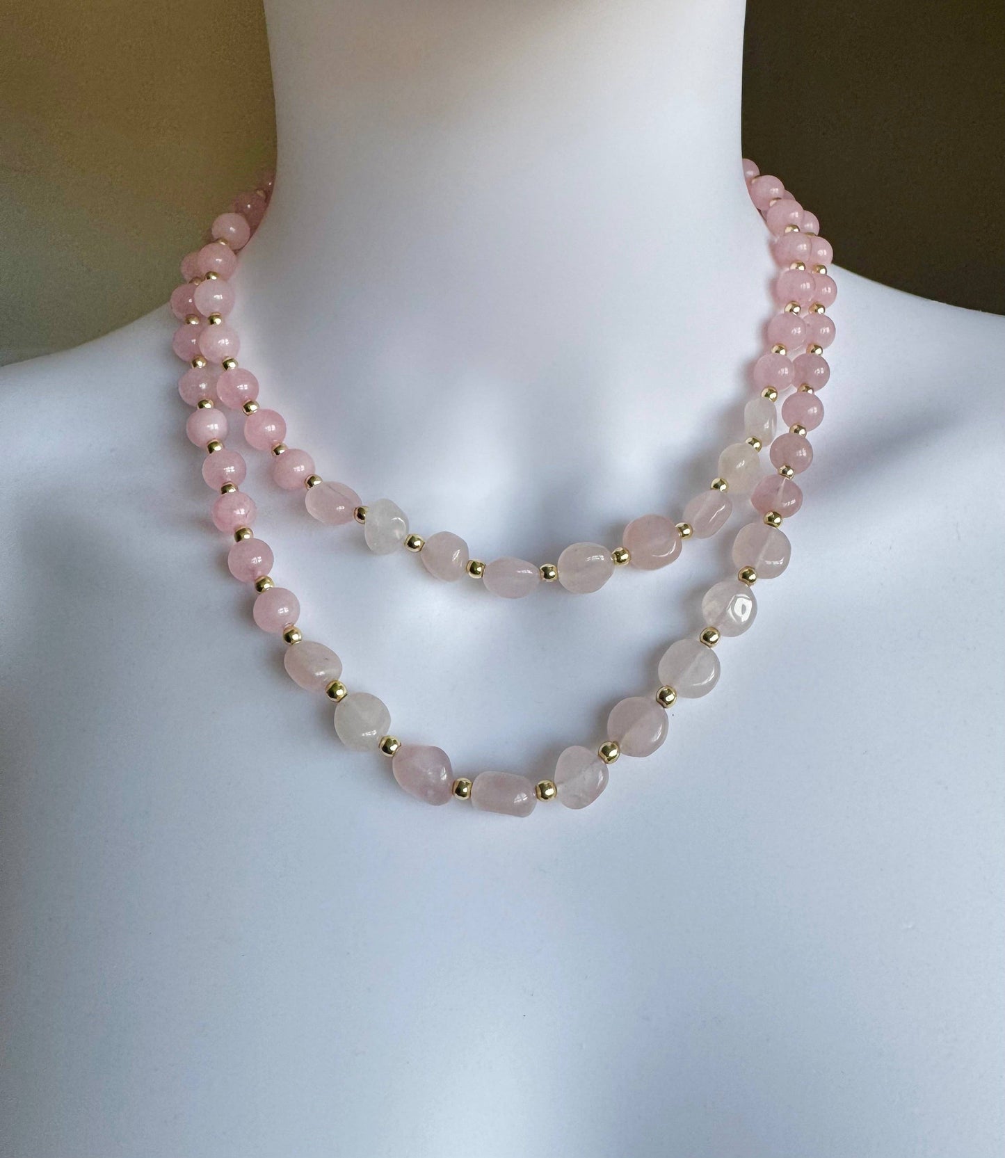 Rose Quartz Crystal Athena Necklace
