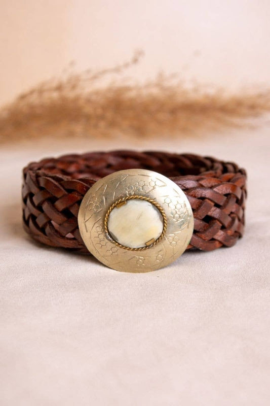 NEPTUNE NARROW BROWN LEATHER BELT