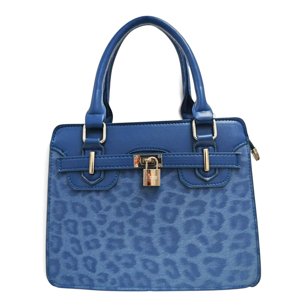 Medium Size Leopard Print Padlock Tote Bag-931-12: Mink