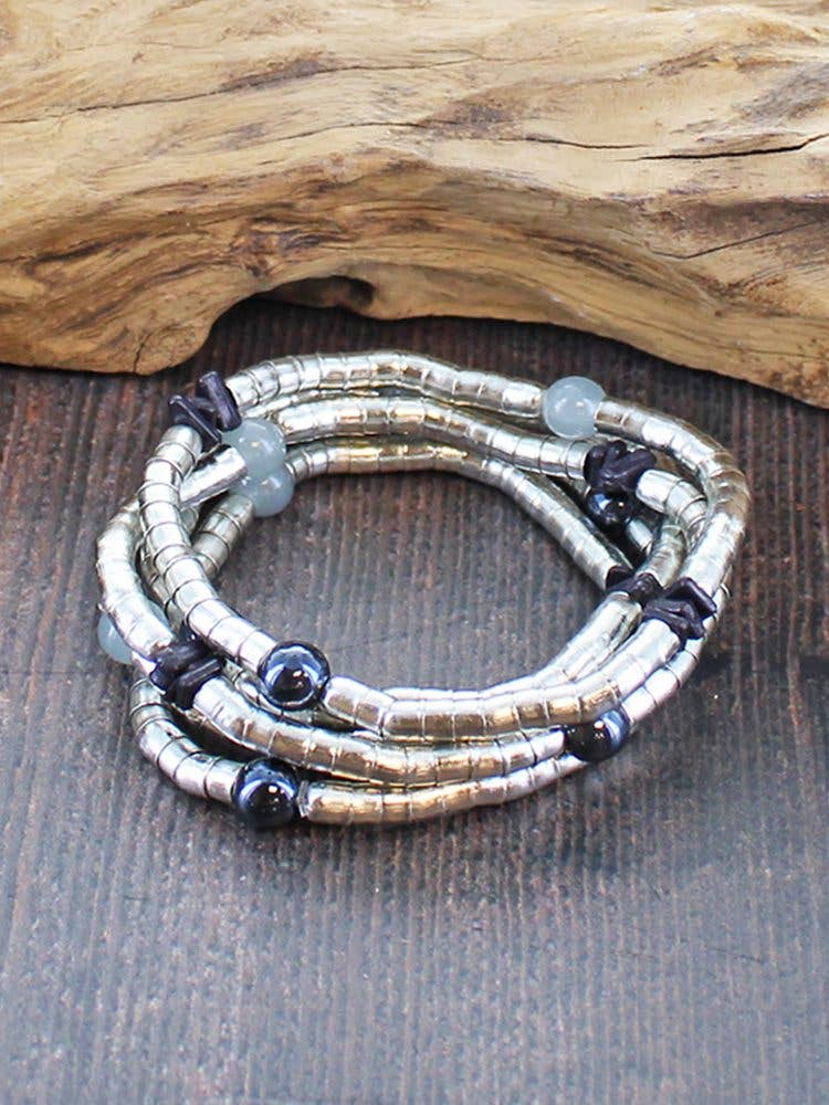 KH6602S SET OF 5 SNAKE BRACELETS WITH BEADS