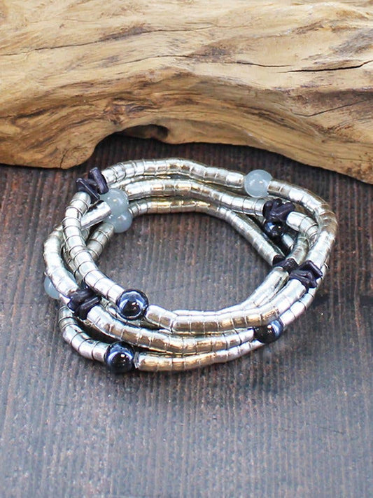 KH6602S SET OF 5 SNAKE BRACELETS WITH BEADS