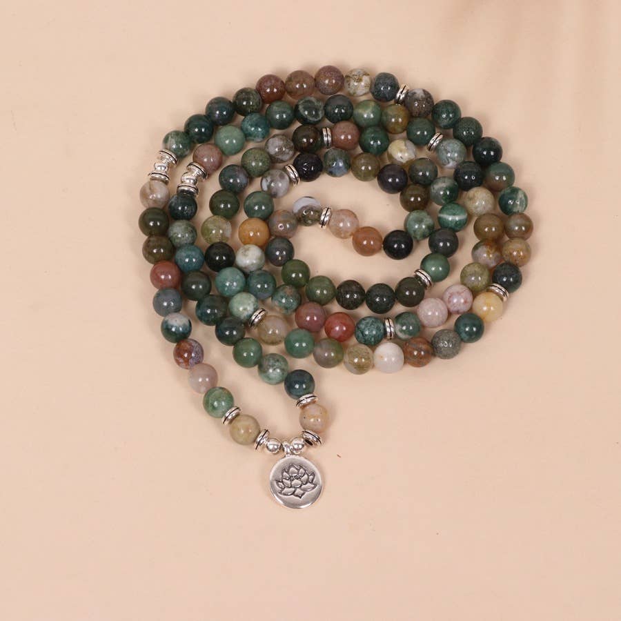 108 Stone Beads Two-Color Lotus Pendant Bracelet Dual Use