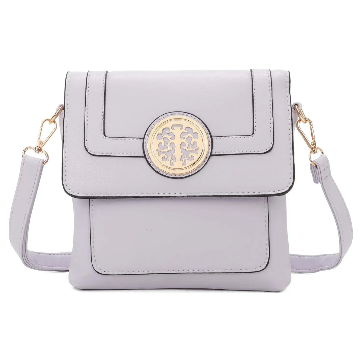 Small 3 Compartment Cross Body Bag Shoulder Bag- S9127: Pink