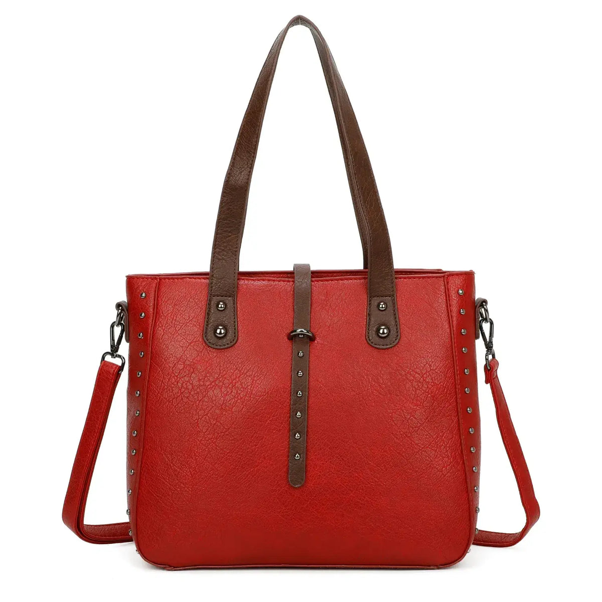 Superbia Medium Size Two-Toned Studs Details Tote Bag-9316: Black