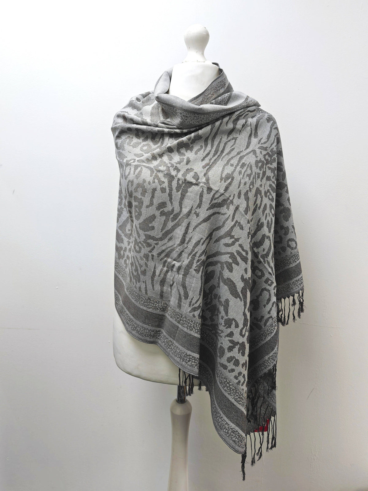 Super Soft Pashmina Scarf Shawl Wrap-2503 Animal Print: Emerald