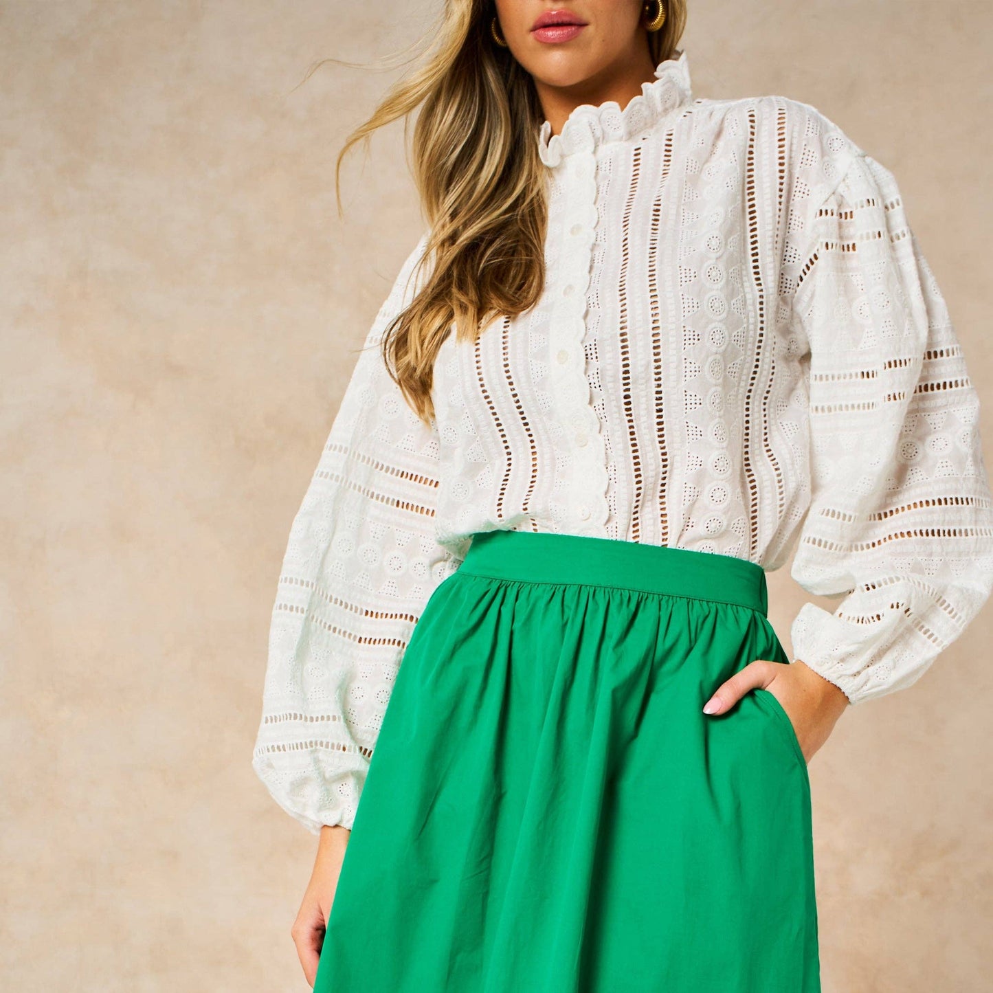 EMBROIDERED WHITE COTTON SHIRT