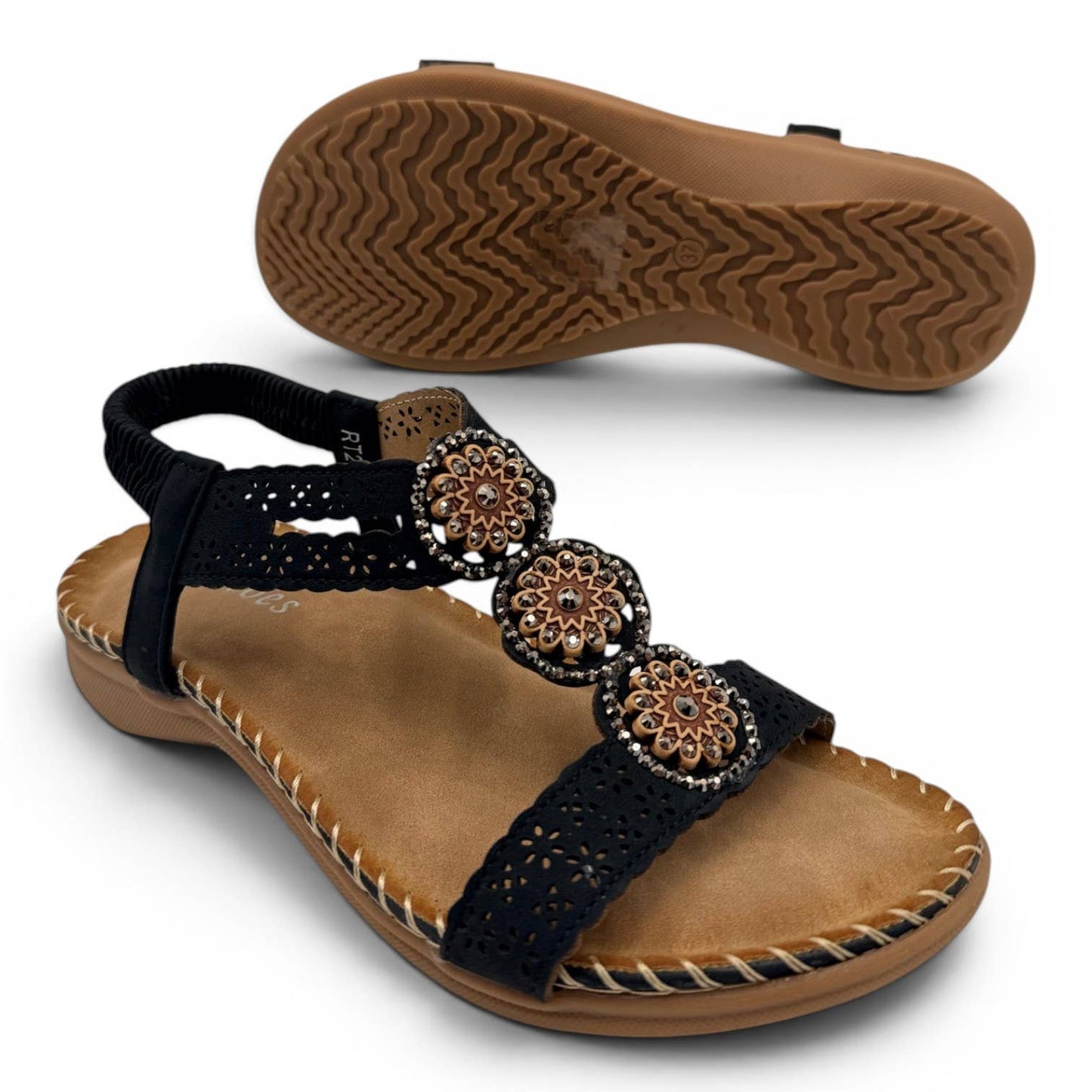 Women's Cutout Bohemian Flat Sandals RT268-5: White