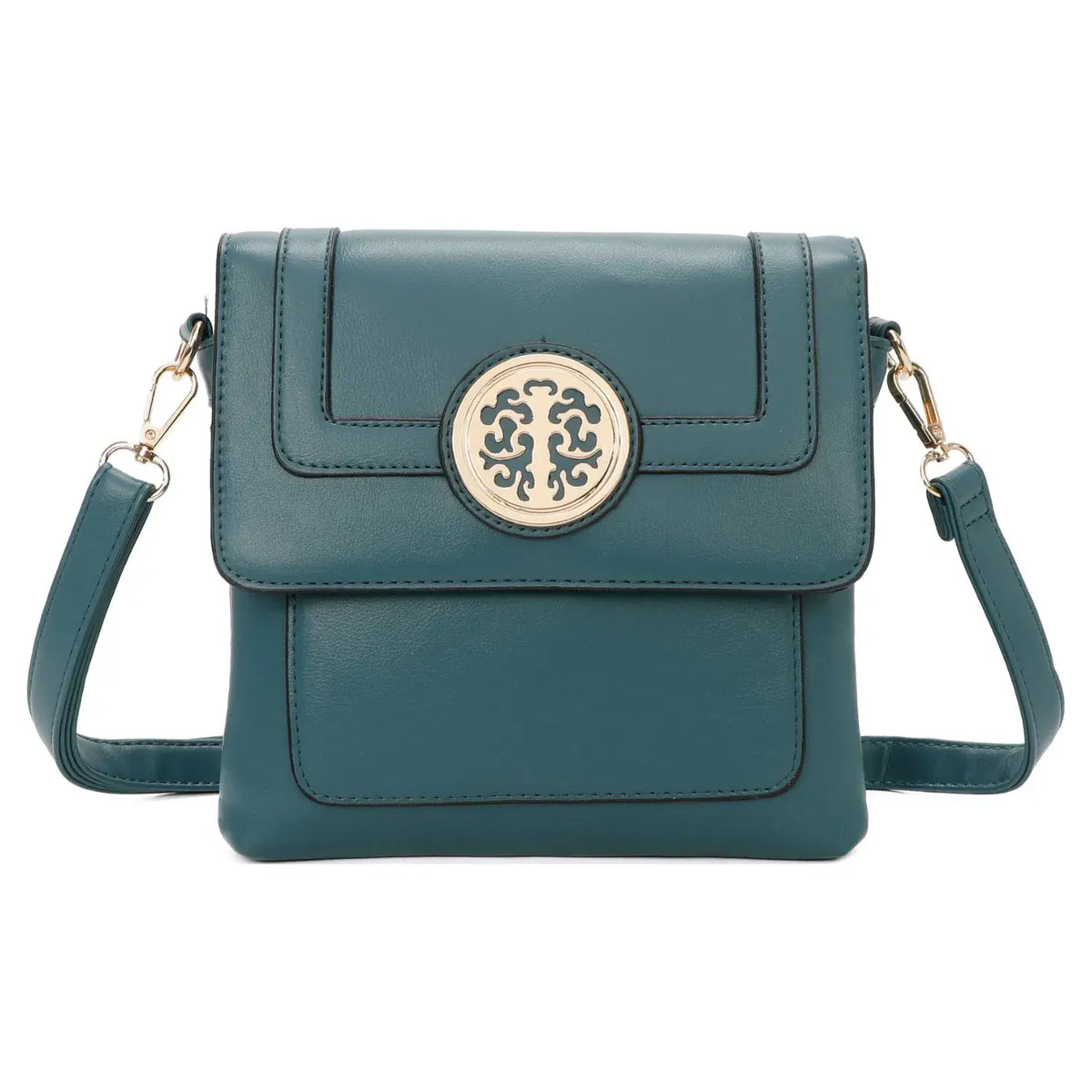 Small 3 Compartment Cross Body Bag Shoulder Bag- S9127: Teal