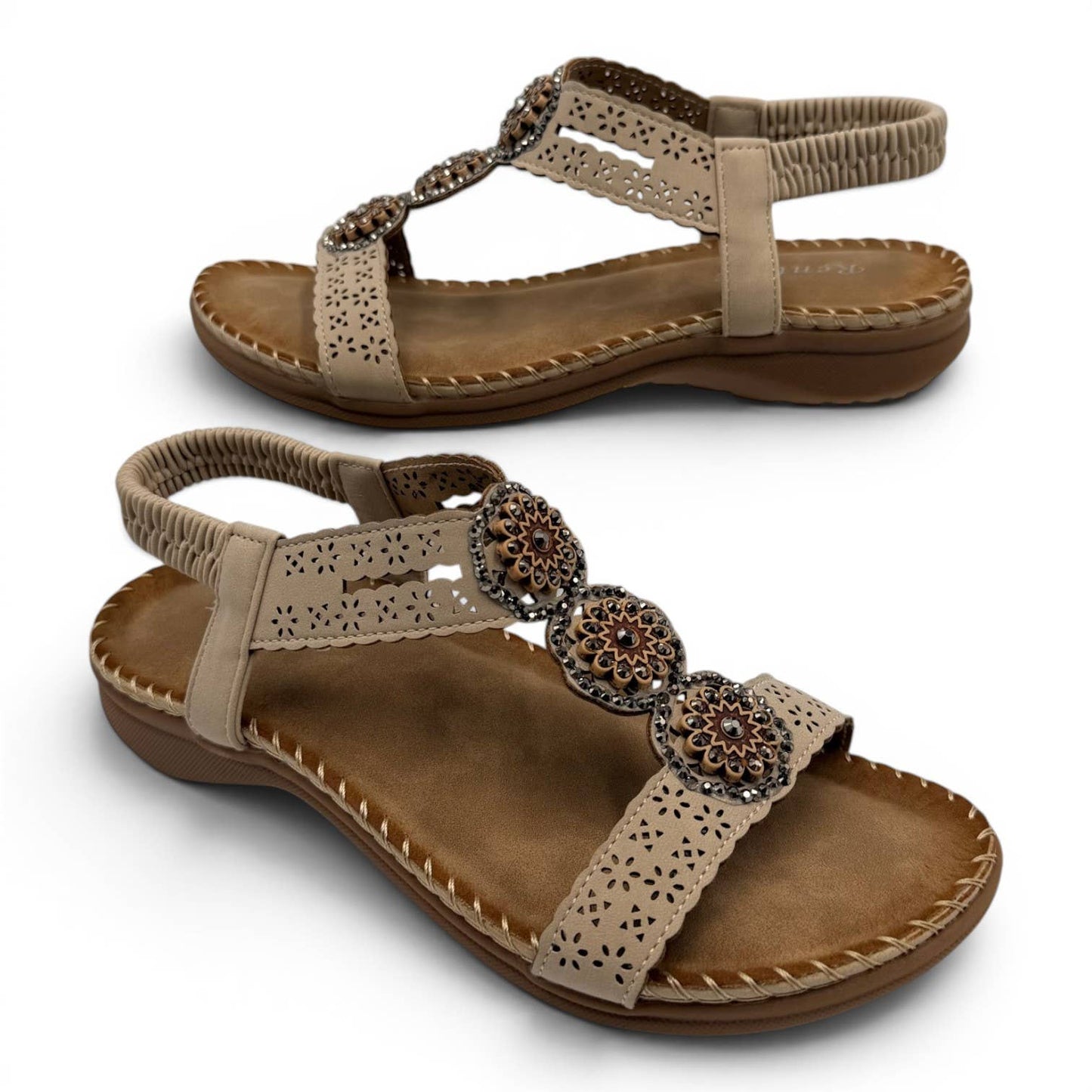 Women's Cutout Bohemian Flat Sandals RT268-5: White