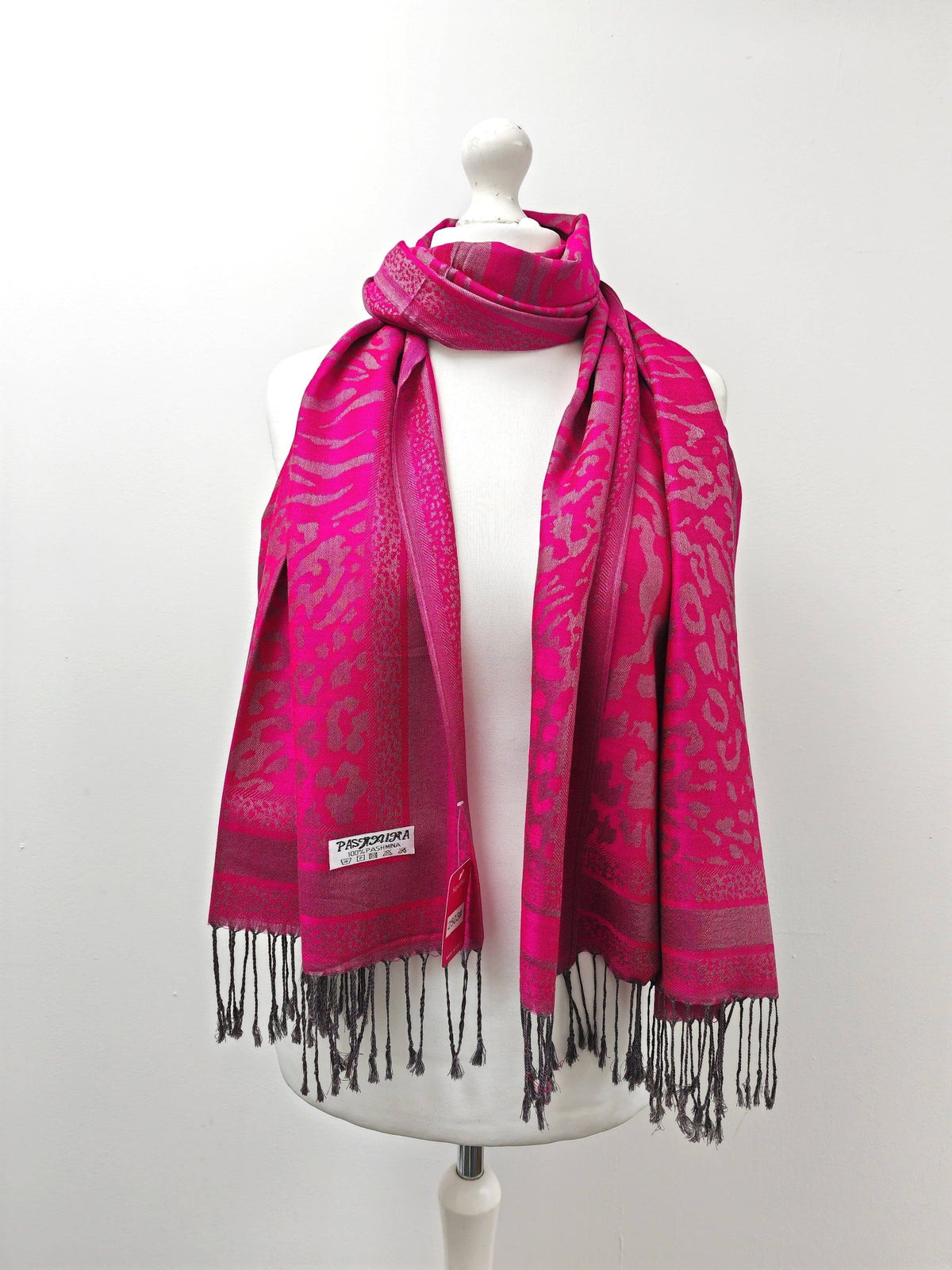 Super Soft Pashmina Scarf Shawl Wrap-2503 Animal Print: Emerald