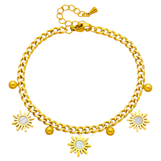 18K GOLD PLATED STEEL FLOWER BRACELET