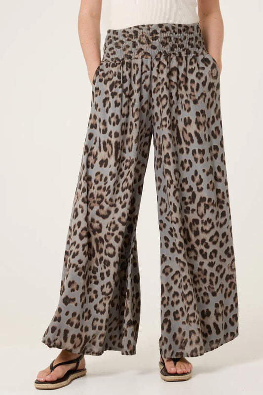 LEOPARD PRINT WIDE LEG TROUSER